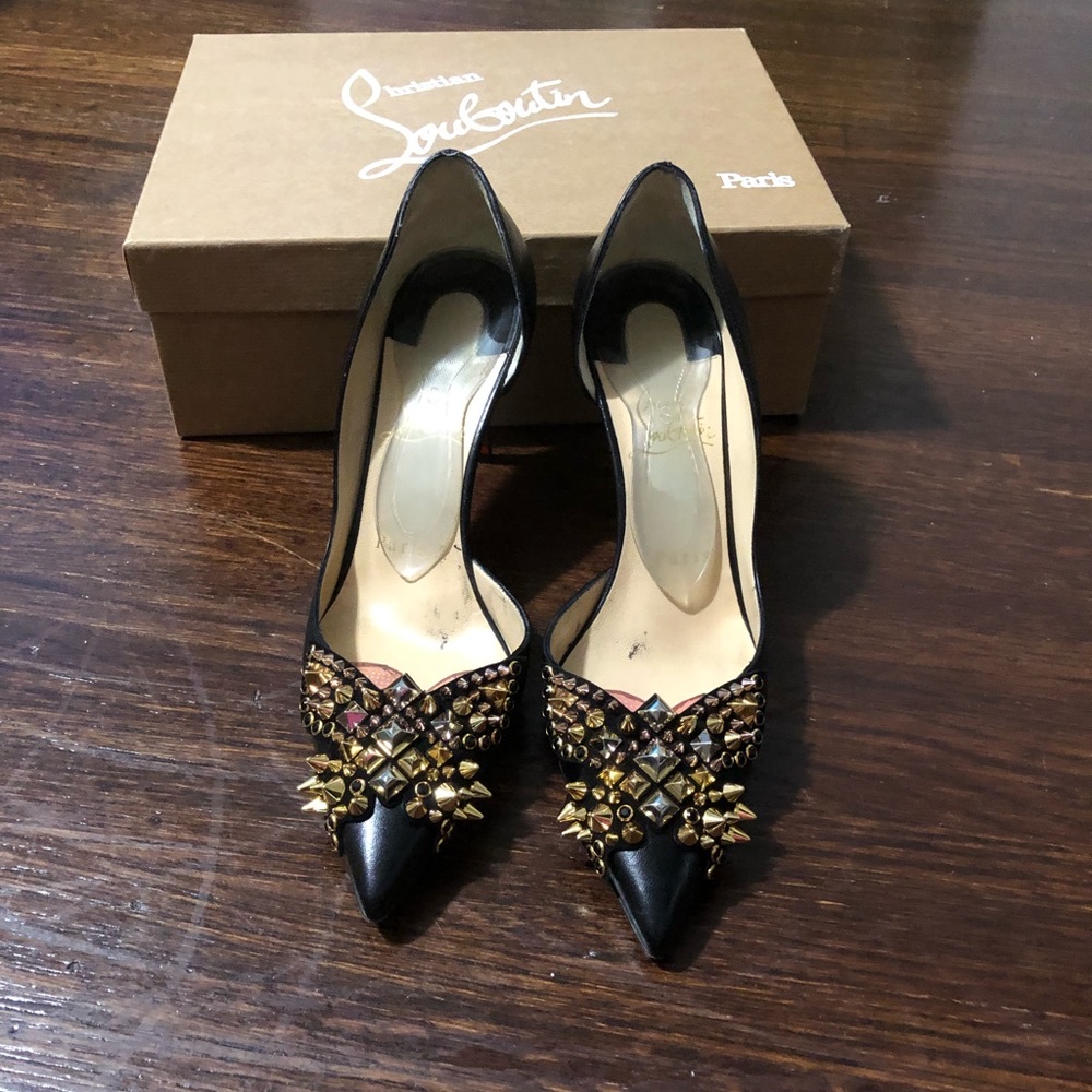 Farfa Spikes Half-d'Orsay 85mm Red Sole Pump